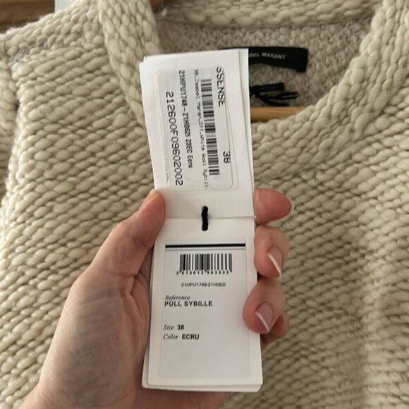 NWT Isabel Marant Off-White Wool Sybille Sweater38 - Picture 10 of 13